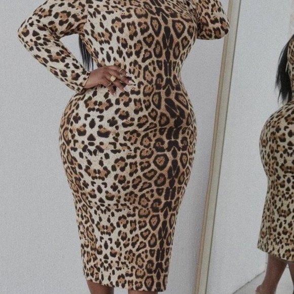 SHEIN Dresses & Skirts - LEOPARD Skin Bodycon Dress In (XL)